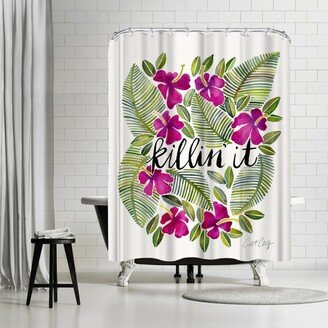 71 x 74 Shower Curtain, Killinit Magenta by Cat Coquillette