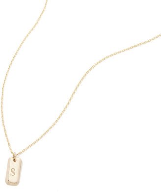 Sophie Ratner Engraved Initial Tag Necklace