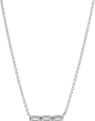 Cubic Zirconia Bar Pendant Necklace