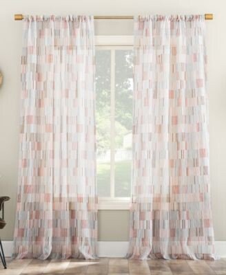 No. 918 Colby Stripes Sheer Rod Pocket Curtain Panel Collection
