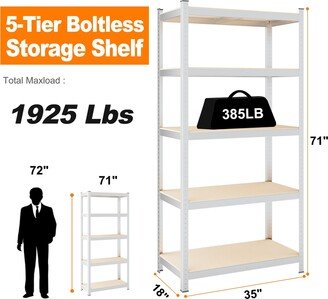 MDF Board Aluminum alloy frame Racks 5-Tier Kitchen Storage Shelves