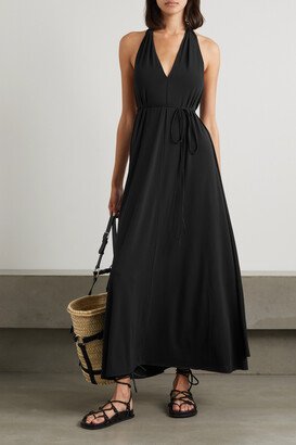 Désirée Convertible Stretch-jersey Halterneck Maxi Wrap Dress - Black