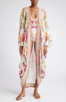 Destiny Calling Crystal Embellished Silk Cover-Up Cape