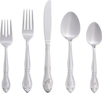 Riverridge Rose 46 Piece Monogrammed Flatware Set - A, Service for 8