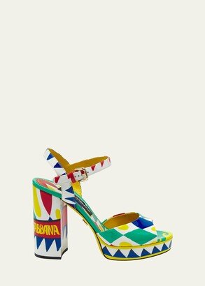 Carretto Leather Ankle-Strap Platform Sandals