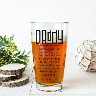 Poem For Dad Pint Glass, Beer Personalized Gift - Etched Glass With Daughter Peom, From Daughter To Dad, Est