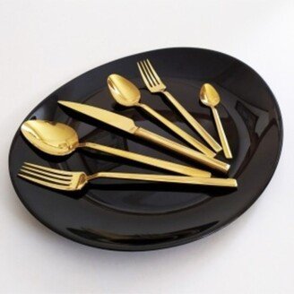 Gold Titanium Cutlery Set, Shiny Stainless Steel 36 Pieces Tableware Plated Flatware Set