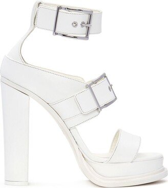 120mm Leather Platform Sandals