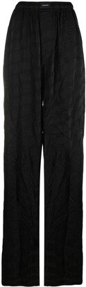 Crease-Effect Jacquard Pyjama Trousers-AA