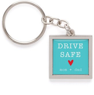 Key Rings: Drive Safe Pewter Key Ring, Blue