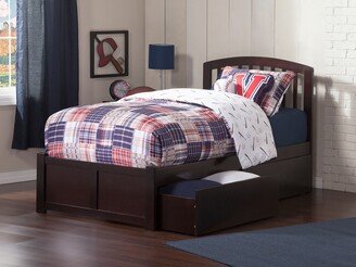 AFI Richmond Twin XL Platform Bed with Footboard and 2 Drawers in Espresso