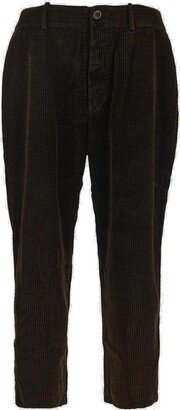 Straight-Leg Cropped Corduroy Trousers