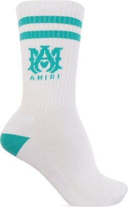 Logo Intarsia Stretch Socks