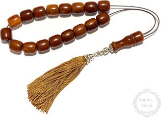 Resin Traditional Komboloi Created With 17+1 Resin Beads in Barrel Shape Of mm Diameter, 36cm Total Length, & 42G Weight