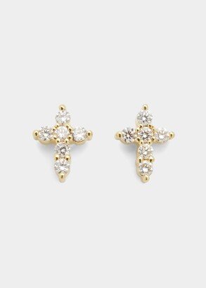 Mini Diamond Cross Stud Earrings