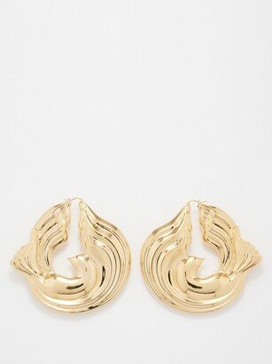 Twisted Bird Gold-plated Hoop Earrings