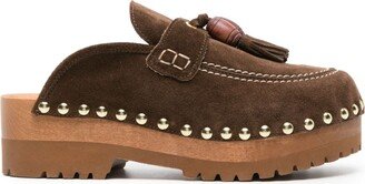 50mm Stud-Embellished Suede Clogs