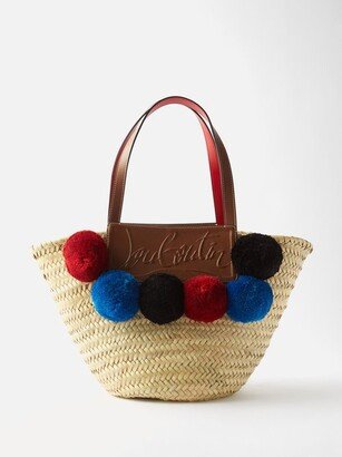 Loubishore Pompom Straw Basket Bag