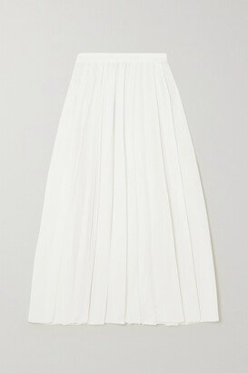 Arnav Pleated Linen-blend Midi Skirt - White