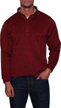 Mélange Knit Snap Front Pullover