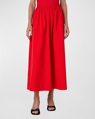 Techno Taffeta Midi Skirt-AA