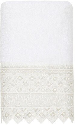 100% Turkish Cotton Aiden White Lace Embellished Hand Towel