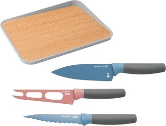 Leo Collection 4-Pc. Knife Set with Cutting Board