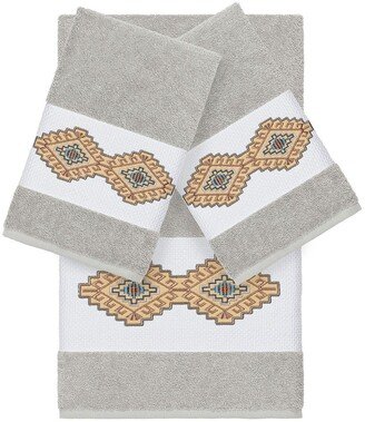 Gianna 3-Piece Embellished Towel - Light Grey