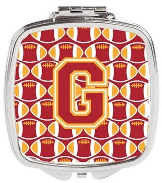 CJ1070-GSCM Letter G Football Cardinal & Gold Compact Mirror