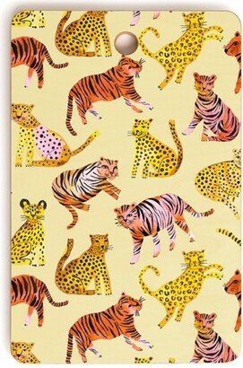 Ninola Design Safari Tigers Leopards Savanna Rectangular Cutting Board