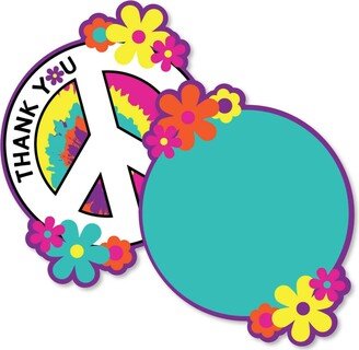 Big Dot Of Happiness 60's Hippie - 1960s Groovy Party Shaped Thank You Cards with Envelopes - 12 Ct