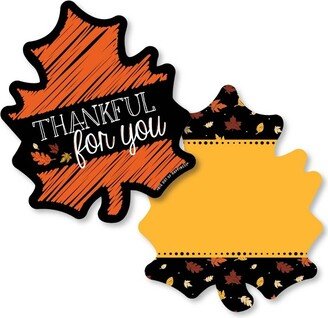 Big Dot of Happiness Give Thanks - Shaped Thank You Cards - Thanksgiving Party Thank You Note Cards with Envelopes - Set of 12