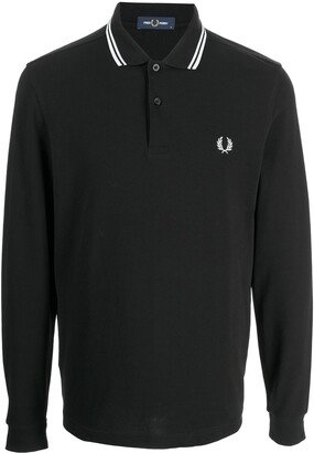 Embroidered-Logo Cotton Polo Shirt-AB