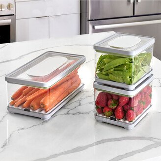 iDESIGN Rectangle Produce Keeper Grey Set of 3