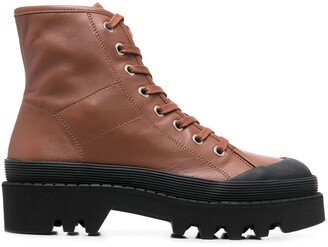 Leather Lace-Up Boots-AC