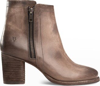 Addie Leather Dual-Zip Ankle Boots