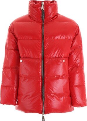 High-Neck Zipped Puffer Jacket-AA