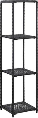 Storage Shelf Black 11.8x11.8x47.2 Poly Rattan