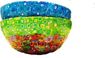 Office Candy Dish Made With Glass Decorated Polymer Clay, Salad Serving Bowls Set, Breakfast Cereal Set