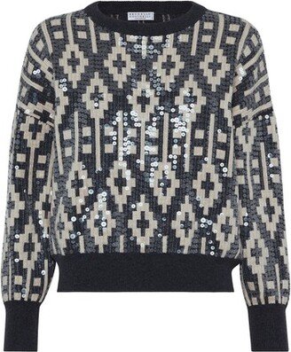 Dazzling Vintage Jacquard Sweater