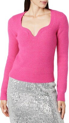 Women's Preston Ribbed Sweetheart Sweater Luminous Pink