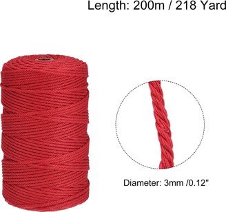 Unique Bargains Macrame Cord Cotton Rope Twine String Twisted Cord, for Wall Hanging