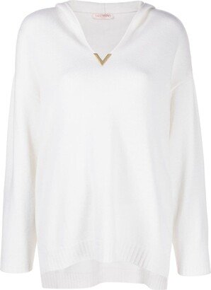 VGold hooded cashmere jumper