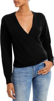 Aqua Cashmere Womens Faux Wrap Cashmere Wrap Sweater