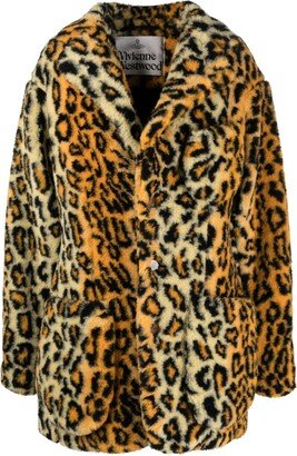 Wittgenstein leopard-print faux-fur coat