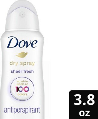 Dove Beauty Sheer Fresh 48-Hour Invisible Antiperspirant & Deodorant Dry Spray - 3.8oz