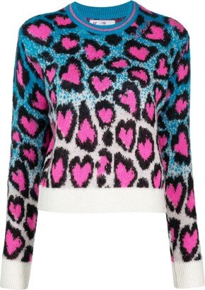 Patterned Intarsia-Knit Crew-Neck Jumper