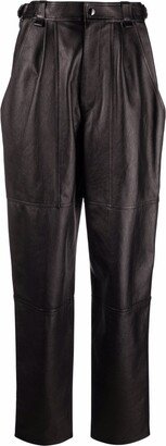 Straight Leg Leather Trousers-AA