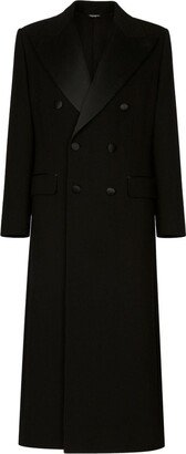 Double-Breasted Peaked-Lapel Coat