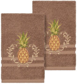 Welcome Embellished Hand Towel - Set of 2 - Latte